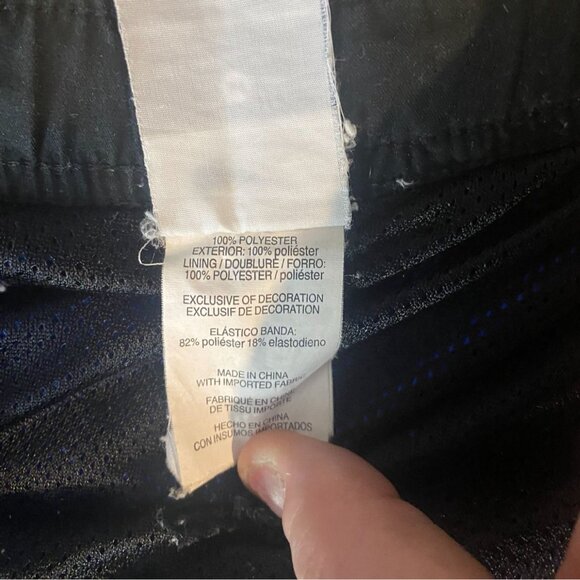 Nike Mens Shorts Medium Blue Athletic With Black and Orange Accents Drawstring - Picture 4 of 6